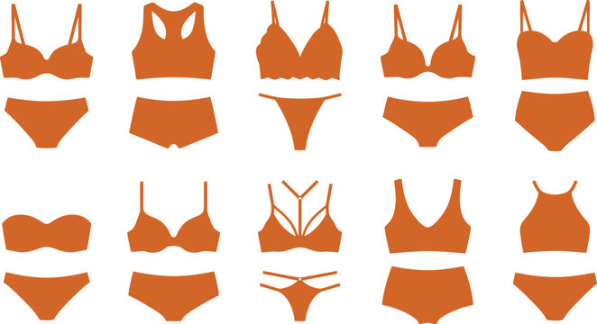 Women's underwear and swimwear silhouettes