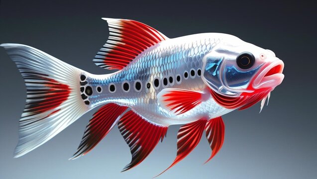 Fish swimming alone in image