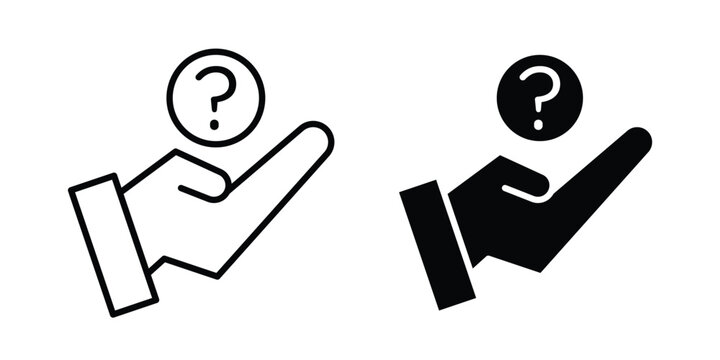 Hand holding question mark icon