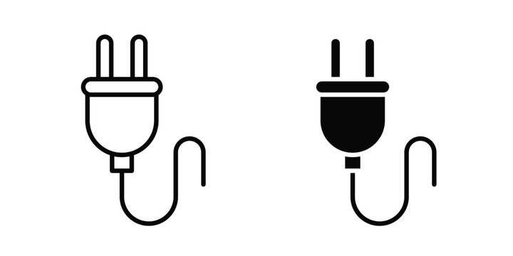 Power plug electric cord icon