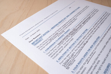 Obraz premium Renters Rights Act 2025 Landlord Notice