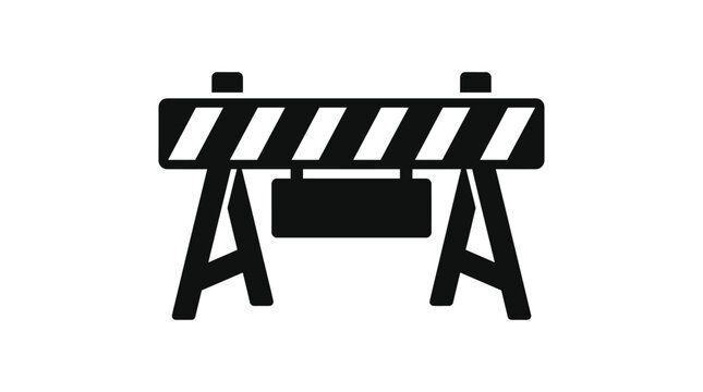 Road barrier silhouette on a white background simple vector graphic