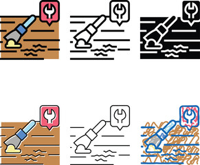 Obraz premium wood floor scratch repair color types icon vector. wood floor scratch repair sign. isolated symbol