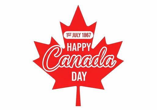 Red Maple Leaf Icon for Happy Canada Day 1867 Celebration