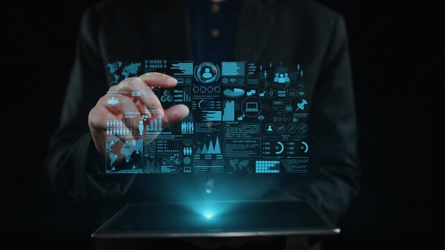 Explore the concept of advanced technology with a hand interacting with a digital globe representing global communication and connectivity through data exchange. Cipher