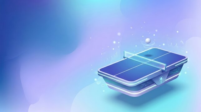 Futuristic Table Tennis Table in Minimal 3D Style