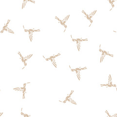 Obraz premium colibri bird vector glyph seamless pattern colibri bird sign illustration