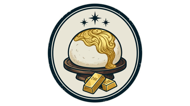 Crystal Ball with Gold Bars.