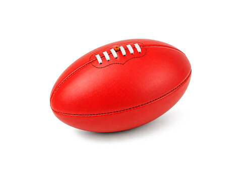 Australian rules ball isolated on white background.