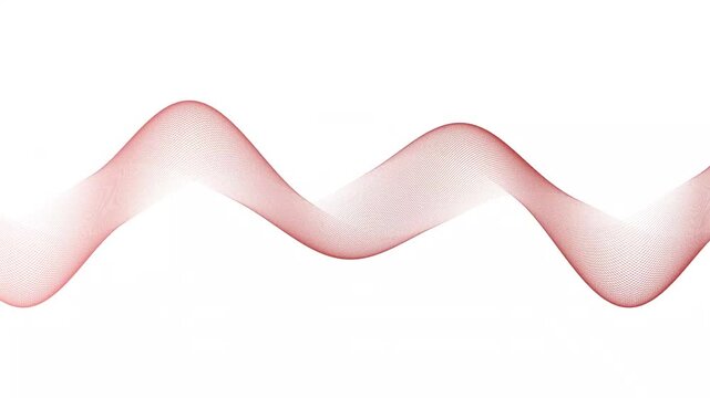 Minimalist abstract red wave background featuring elegant flowing lines on an isolated white backdrop. Ideal for corporate branding, medical technology, and creative video projects.