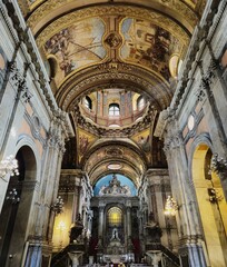 Naklejka premium Ornate baroque interior of Igreja de Nossa Senhora da Candelária, Rio de Janeiro, Brazil