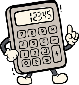 Illustration of a Calculator Character
