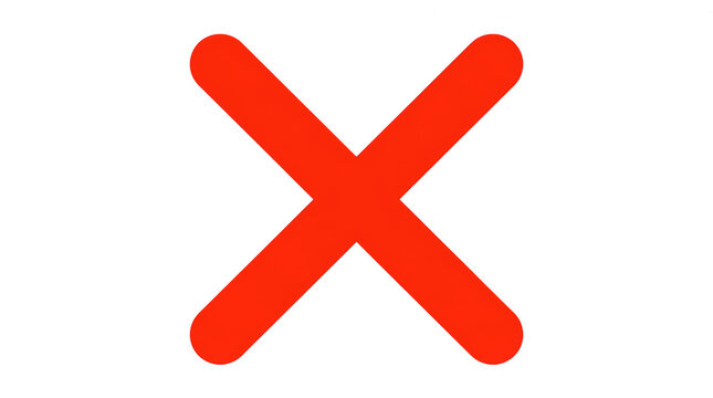 Red cross symbol for prohibition or error