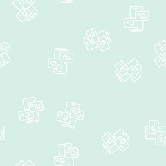 Fototapeta premium chat messaging vector line seamless pattern chat messaging sign illustration