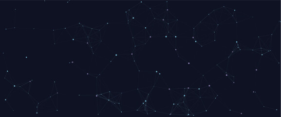 Abstract digital network connection with dots and lines on dark blue background vector illustration © Ashraf