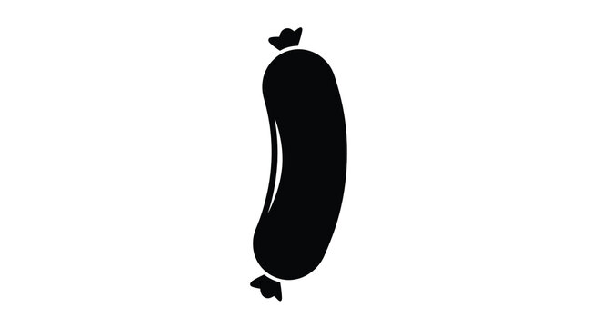 Sausage shape in black silhouette against a white background