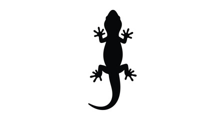 Fototapeta premium Lizard Silhouette On White Background A Minimalist Illustration