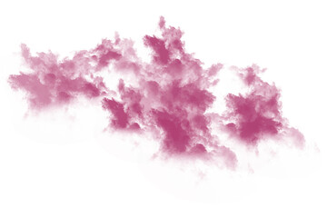 Fototapeta premium Abstract Pink Cloud Smoke Shape Element PNG Transparent