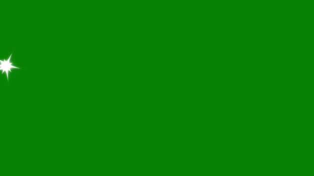 Flying pixie dust shooting star wavy path loop with green screen chroma key overlay for wizard magic spell video editing vfx 4k