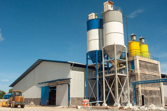 Factory with silos.