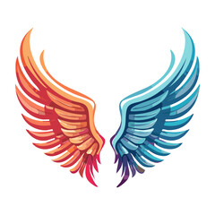 Fototapeta premium Colorful angel wings illustration