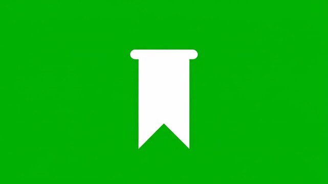 White Bookmark Icons on green and black background with smooth cinematic motion for digital content