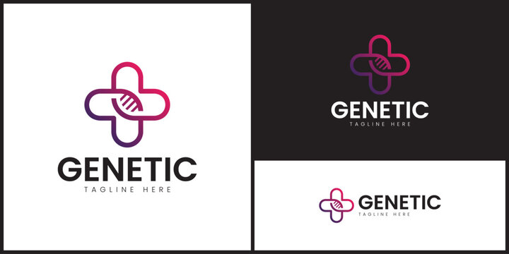 Gradient Genetic Cross Healthcare Logo Template