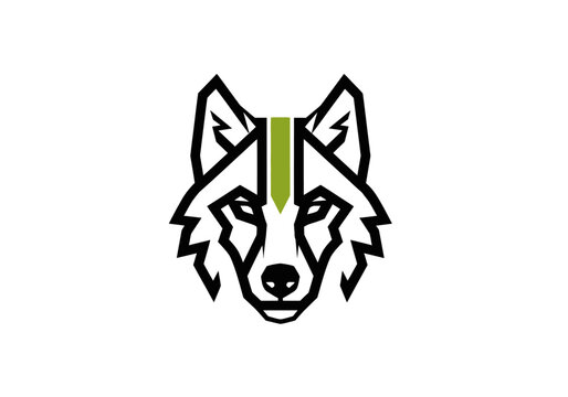 Geometric wolf head illustration vector art for logo and design