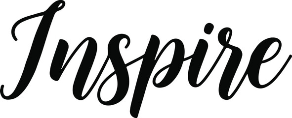 Fototapeta premium Elegant typography 'inspire' handwritten calligraphy wordmark for motivational designs and positive branding