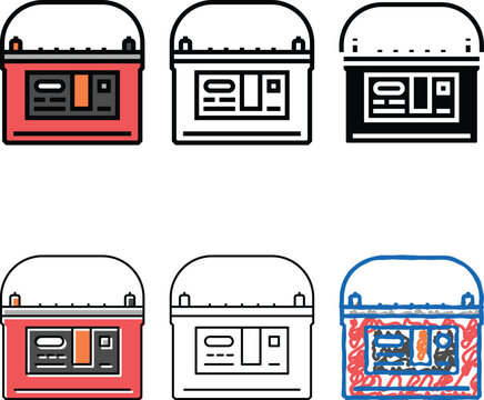 absorbent glass mat designs battery agm color icon vector. absorbent glass mat battery agm sign. isolated symbol