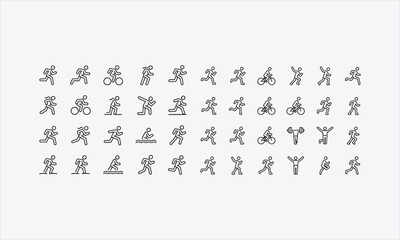 Fototapeta premium Active lifestyle people and vitality vector icon set,runners active lifestyle icons vector illustration