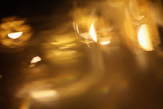 Smoke Abstract blur soft focus blinking light copy space background. Light and shadow rays refraction.