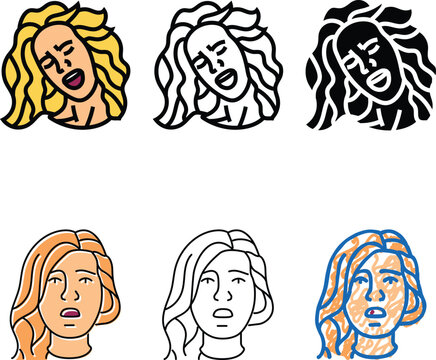 euphoria woman expression color icon vector. euphoria woman expression sign. minimal isolated symbol