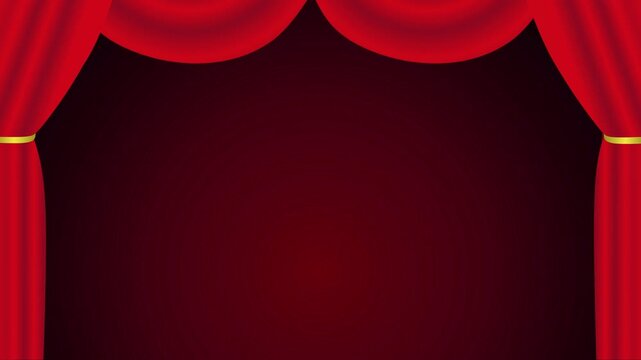 Red Velvet Theater Curtains Opening for Performance