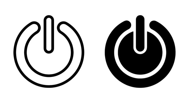 Power Button Icons, Start Stop Symbols, On Off Controls, Technology Interface Elements