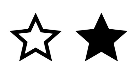 Obraz premium Star Icons, Vector Shapes, Black and White, Simple Graphic Elements for Design