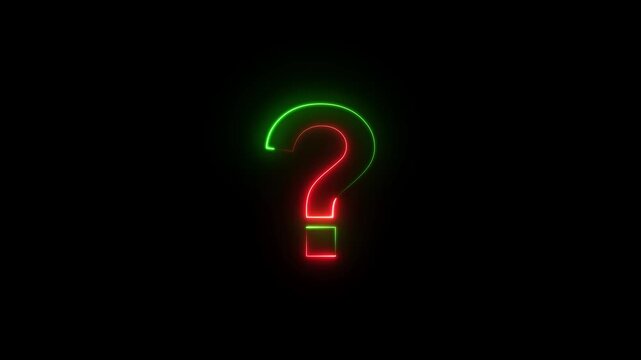 Glowing neon line Speech bubbles with Question icon isolated on black background. Letter Sign symbol. Message with a question mark with a neon saber effect