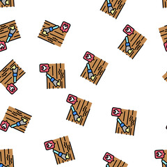 Obraz premium wood floor scratch repair vector seamless pattern wood floor scratch repair sign illustration