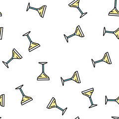Obraz premium gimlet cocktail glass drink vector seamless pattern gimlet cocktail glass drink sign illustration