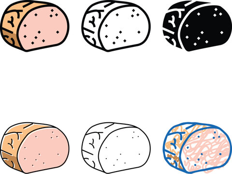 ham beef color icon vector. ham beef sign. range isolated symbol