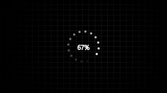 White Loading Spinner on Dark Grid Background animation .dots spinning animation loading and buffering icon animation-looped Loading circle animation.