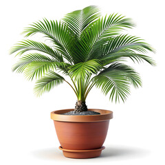 Obraz premium A palm tree in a decorative pot isolated