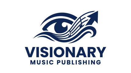 Visionary music publishing logo with eye and piano keys. © changnut