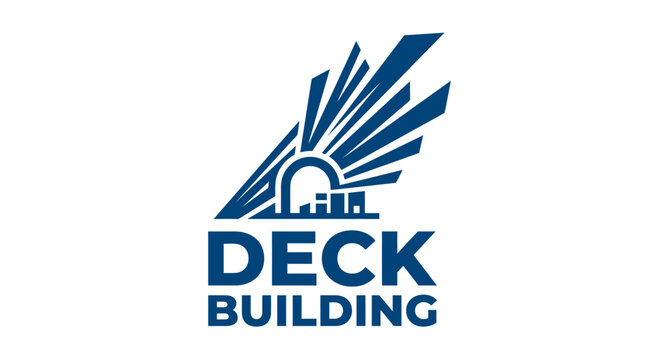 Stylized construction logo for professional deck building companies.