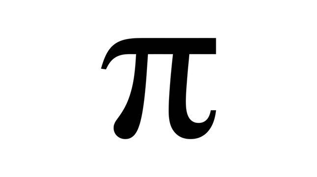 Mathematical pi symbol black serif font on white background
