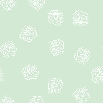 taiga landscape vector line seamless pattern taiga landscape sign illustration