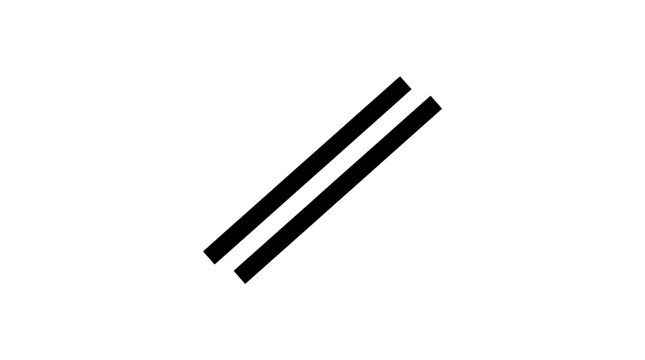 Two parallel black diagonal lines on white background minimalist graphic