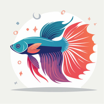 Colorful Betta Fish Illustration