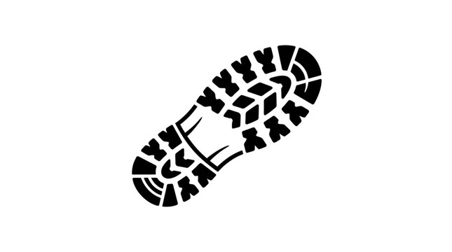 Black and white graphic illustration of a shoe sole tread pattern