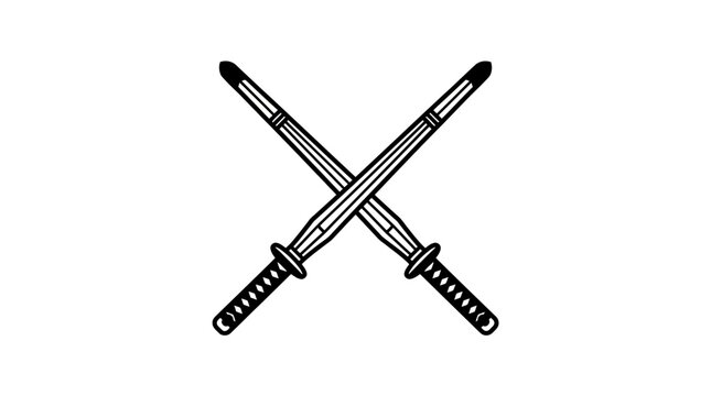 Two crossed swords illustration on a white background